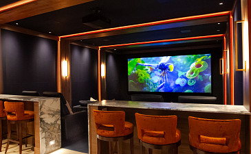 Private Illini Themed Home Theater seating and theater