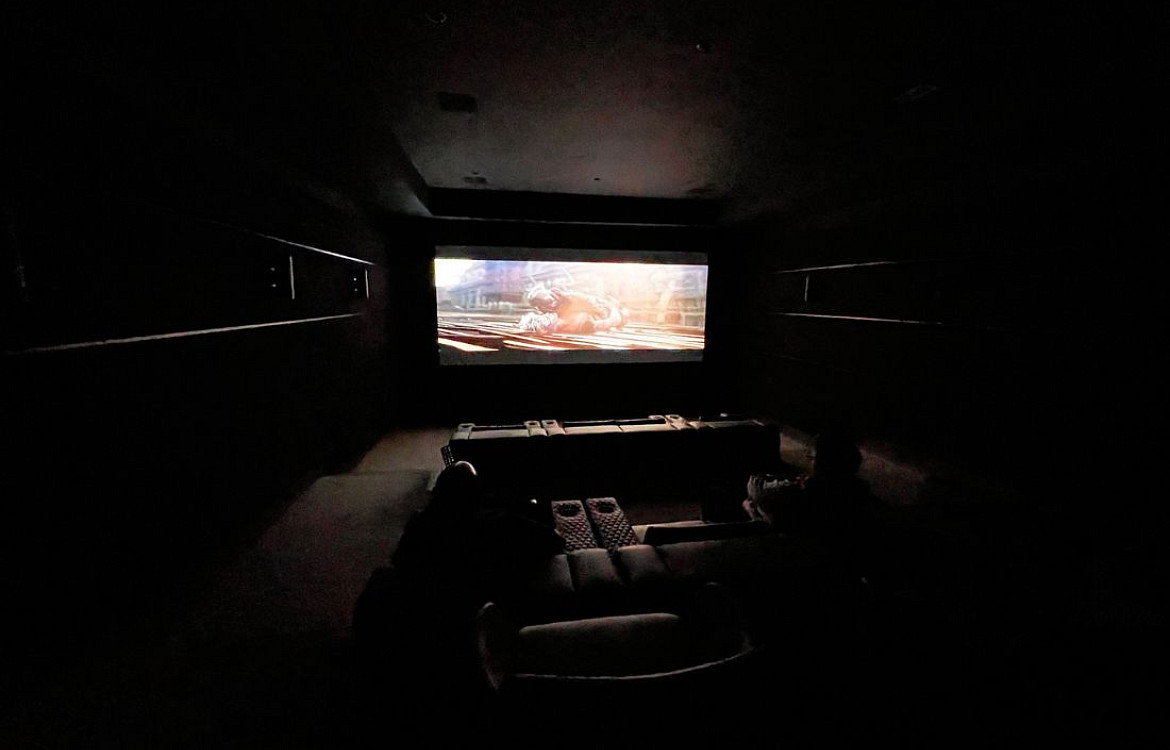 Menlo Theater darkened cinema