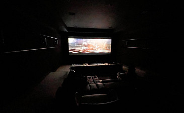 Menlo Theater darkened cinema