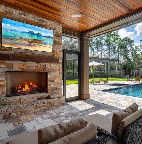 outdoor home movie theater system