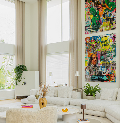 Contemporary art in sitting area