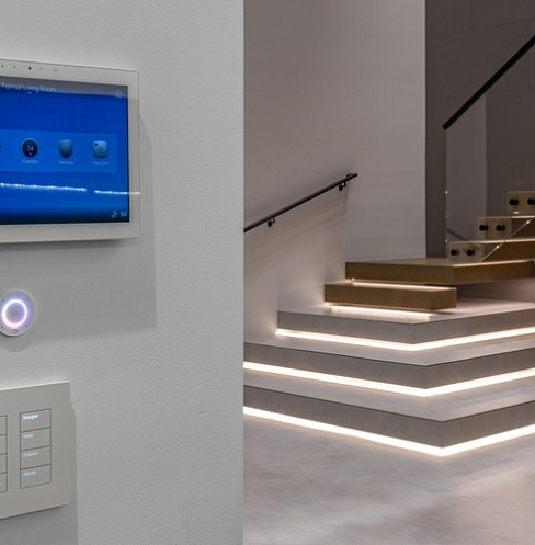 Control panel and modern staircase