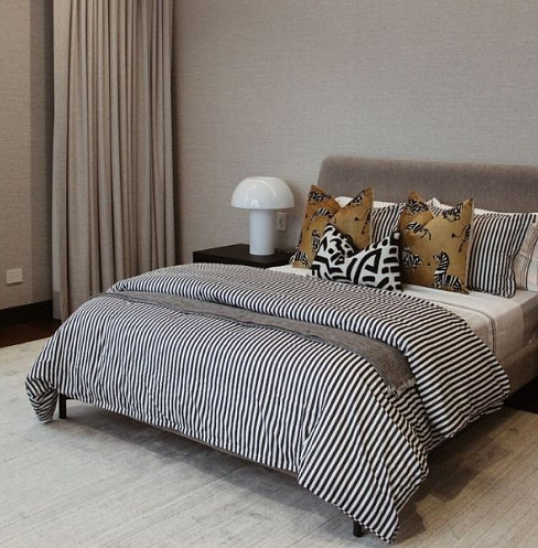 Smart bedroom with automated curtains, cove lighting and discreet home technology