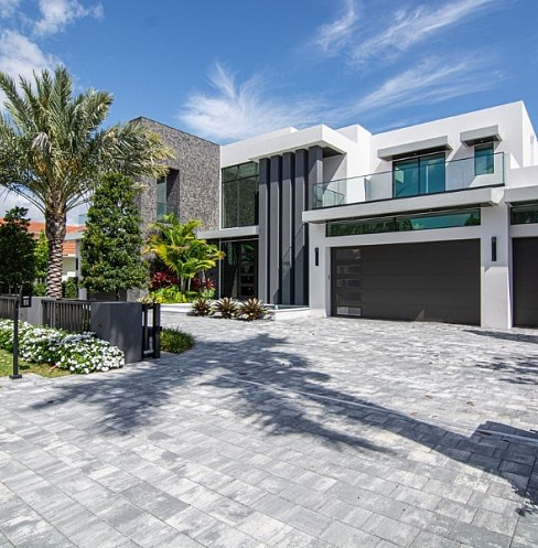 Modern spec home exterior with standardised whole-home automation